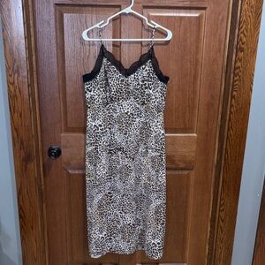 1. State Leopard Print Chemise with Black Lace